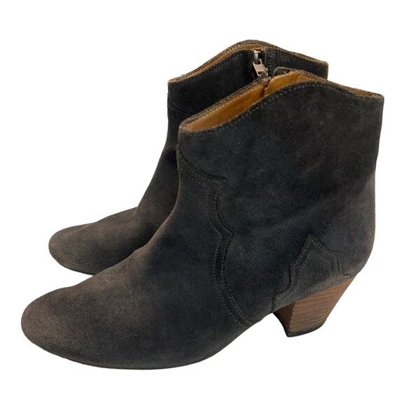 Isabel Marant Dark Brown Suede Booties 6.5 western cowgirl country - Picture 1 of 9